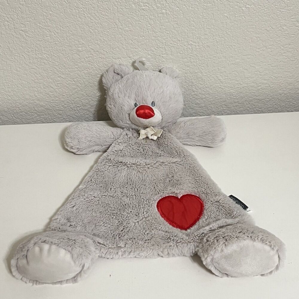 Demdaco July Ruby Birthstone Bear Lovey Security Blanket Red Heart Rattle Lovie